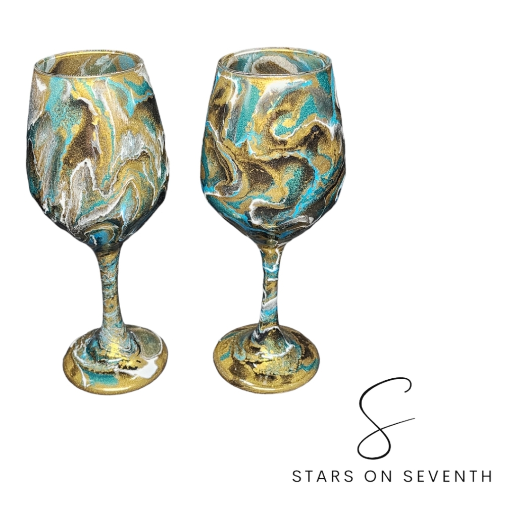 (2)Copper Beauty/ 14oz Red Wine Glass - Picture 3 of 3